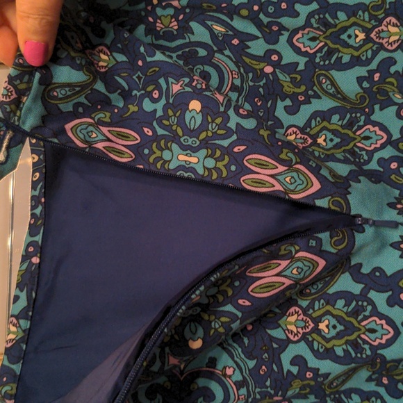 NWOT Talbots Woman Midi Skirt Size 20W Paisley Lined Hidden Back Zipper - Picture 9 of 12